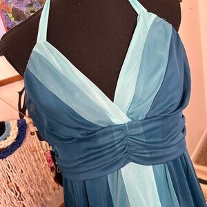 dressbarn Blue and Teal Midi Dress